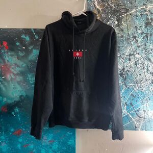 Brandy Melville Men's Black and Red Hoodie